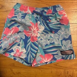 Vineyard Vines Blue Floral Swim Trunks 5T